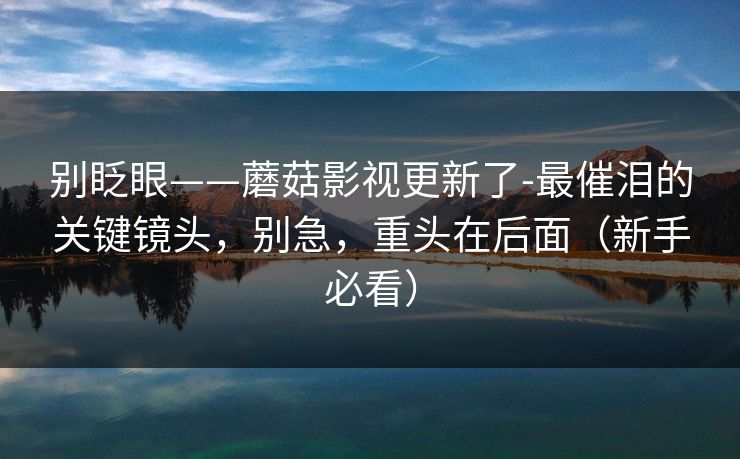 别眨眼——蘑菇影视更新了-最催泪的关键镜头，别急，重头在后面（新手必看）