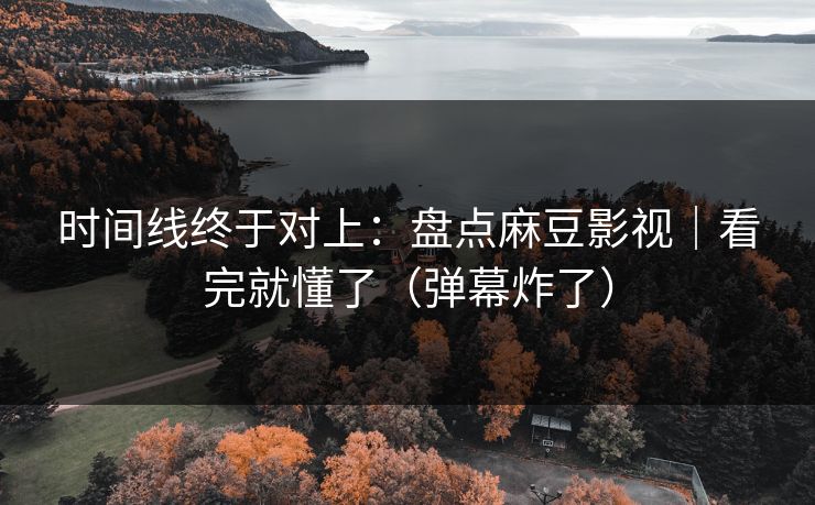 时间线终于对上：盘点麻豆影视｜看完就懂了（弹幕炸了）