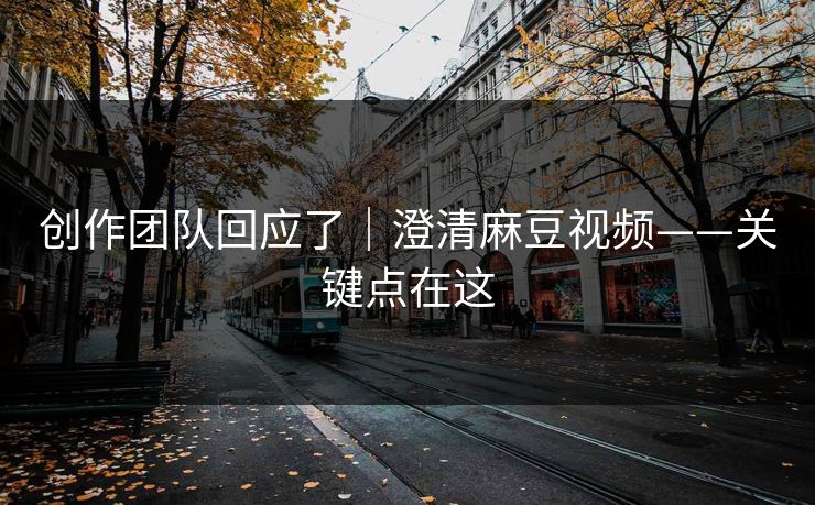 创作团队回应了｜澄清麻豆视频——关键点在这