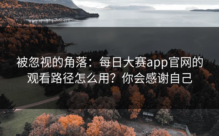 被忽视的角落：每日大赛app官网的观看路径怎么用？你会感谢自己