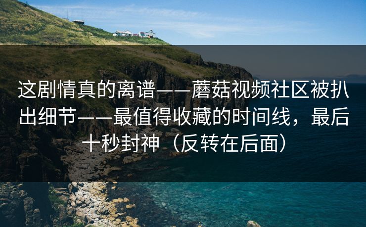 这剧情真的离谱——蘑菇视频社区被扒出细节——最值得收藏的时间线，最后十秒封神（反转在后面）